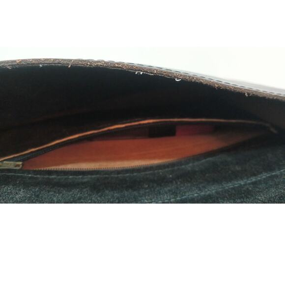 VINTAGE HALA NAVY LEATHER SNAKESKIN PRINT FLAP RETRO PURSE - Picture 9 of 11